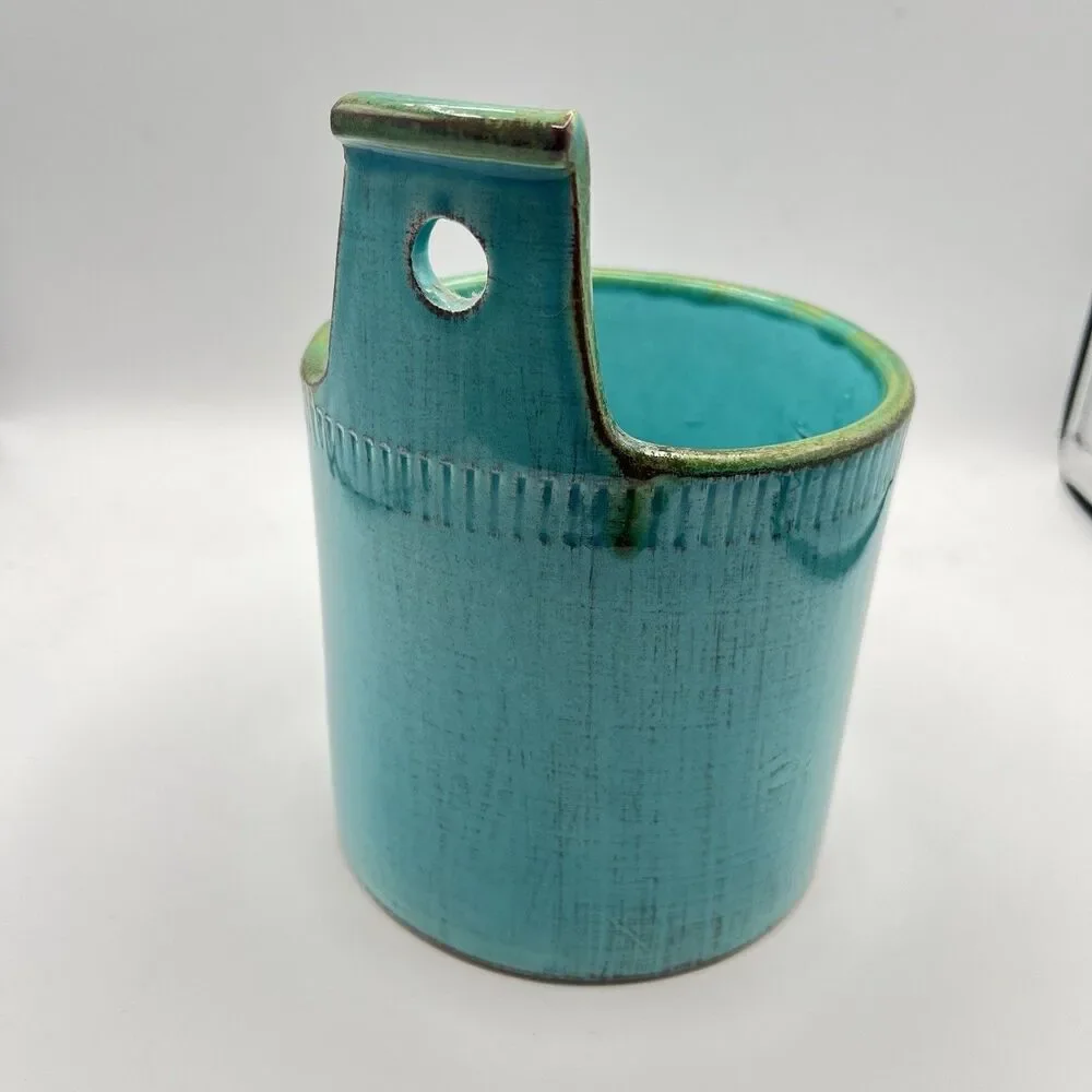 Crate And Barrel Container Blue Ceramic
